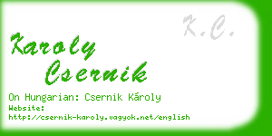 karoly csernik business card