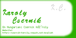 karoly csernik business card